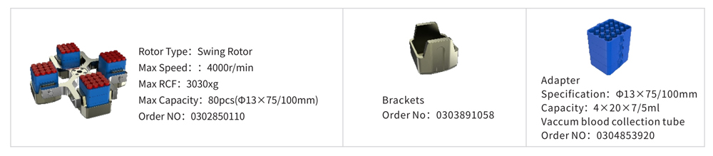 CTK80 저속 자동 원심 분리기의 자동 원심 분리기 로터 매개 변수